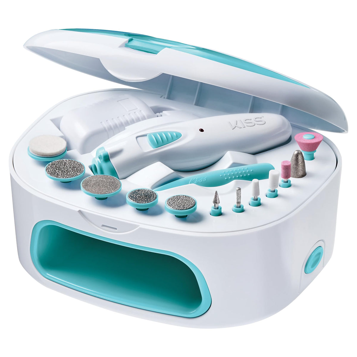 Kiss Professional, Electric Nail Drill/Electric Nail File & Nail Dryer System, Includes 12 attachments, Cuticle Pusher, A/C Adapter, Storage case