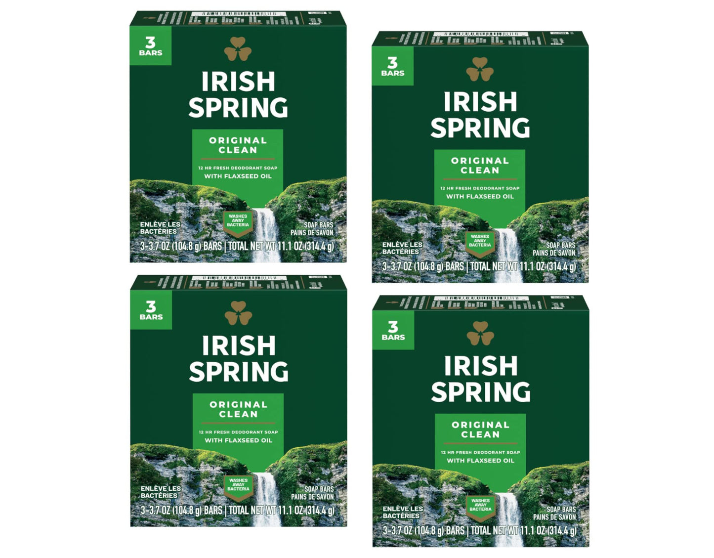 Irish Spring Deodorant Bar Soap, Original, 3.75 oz bars, 3 ea (Pack of 4) Beauty & Personal Care Irish Spring