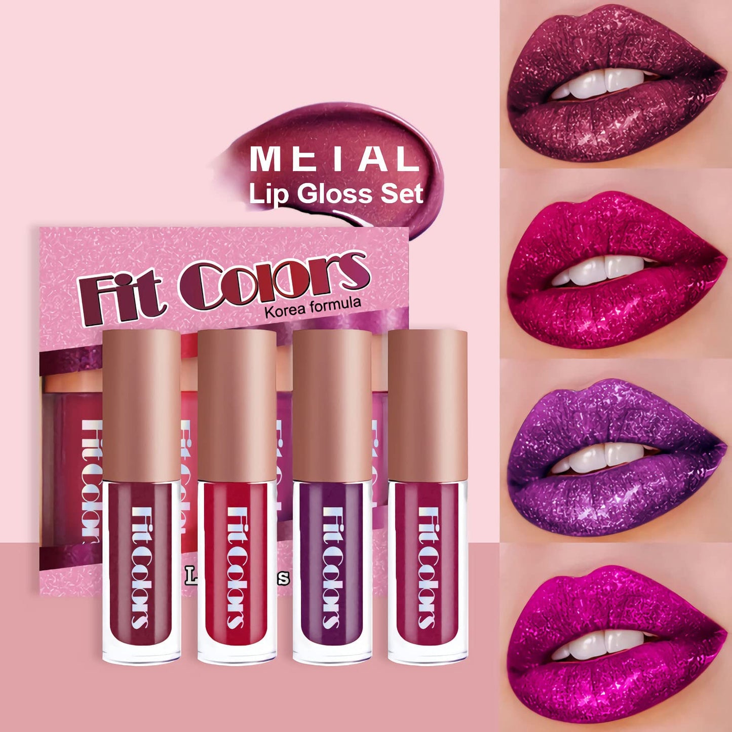 SUMEITANG 4 Color Liquid Glitter Lipstick Set?Diamond Sparkle Glosses, Popular Shimmer Shades, Matte-to-Glitter Finish, Long-Lasting & Waterproof Beauty & Personal Care ZEVNI