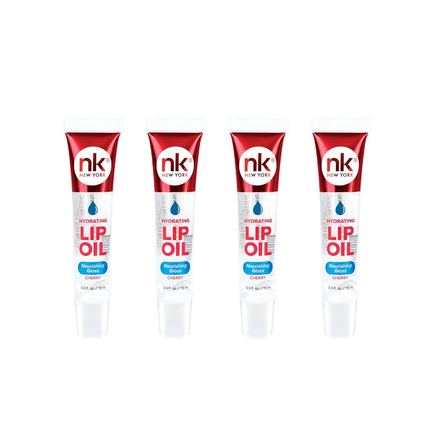 Nicka K Hydrating Lip Oil Nourishing Glass (CHERRY-4PK) Beauty & Personal Care NICKA K NEW YORK
