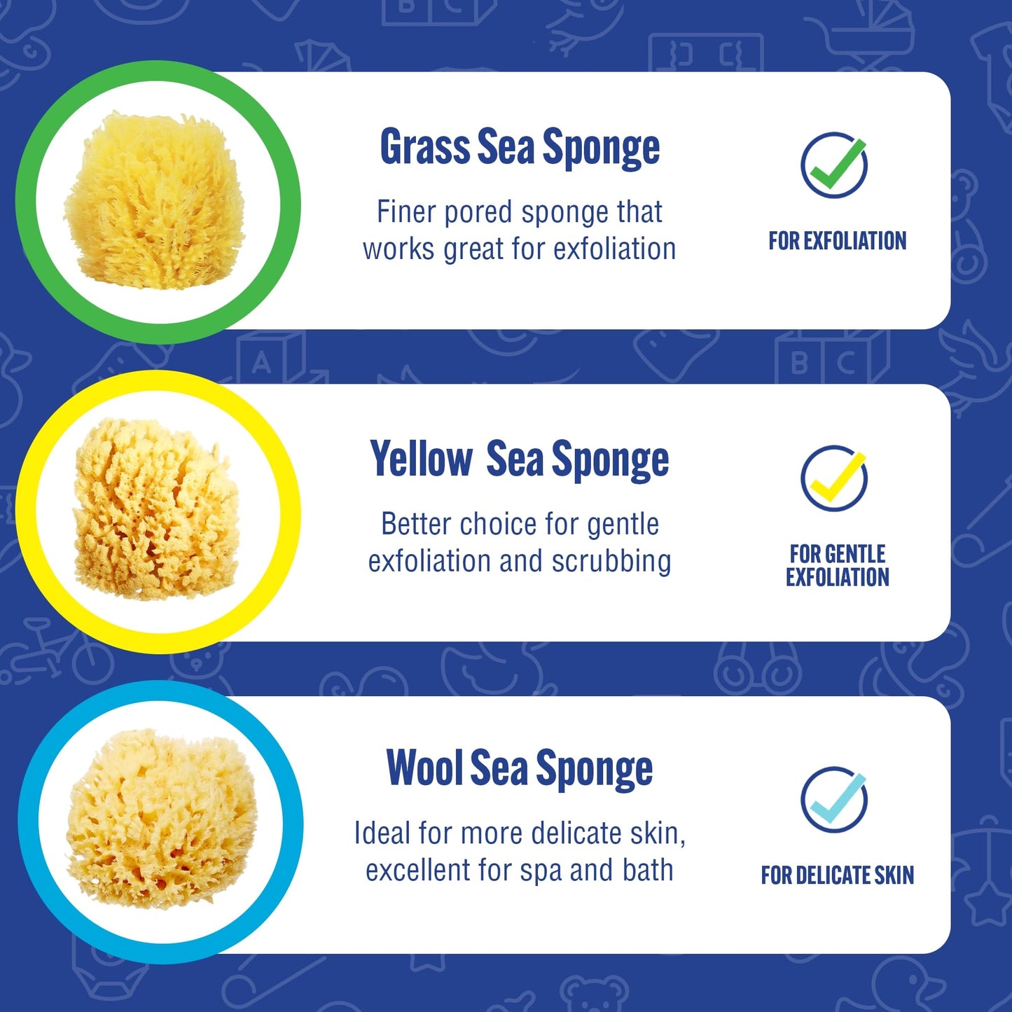 Baby Buddy Absorbent Natural Bath Sponge, Ultra Soft Premium Sea Wool Sponge, Soft on Baby's Tender Skin, Bath Accessories Baby and Kids, Infant Bath Beauty and Personal Care Baby Buddy
