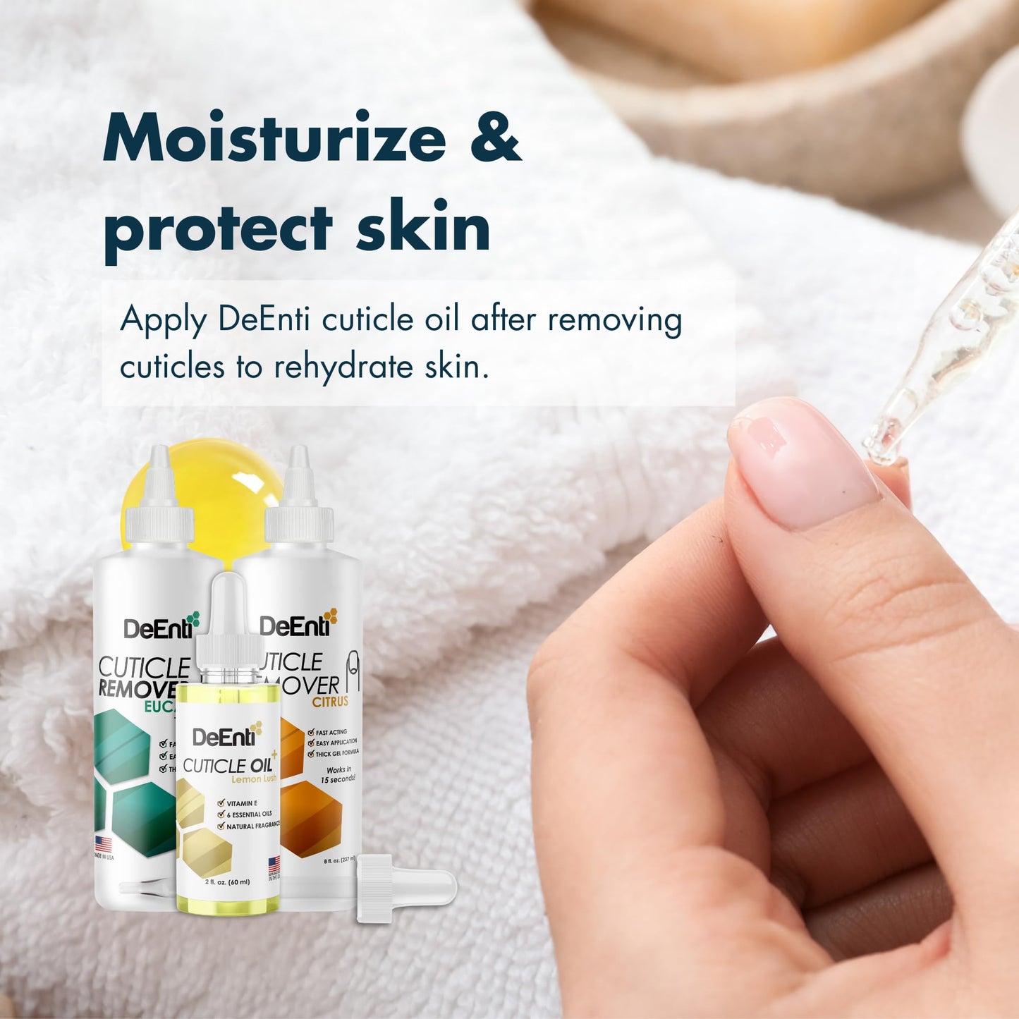 DeEnti Instant Cuticle Remover Gel, Professional Cuticle Softener with Instant 15-Second Removal, 8oz Bottle for Hand, Foot & Nail Care, Salon Quality Beauty and Personal Care DeEnti