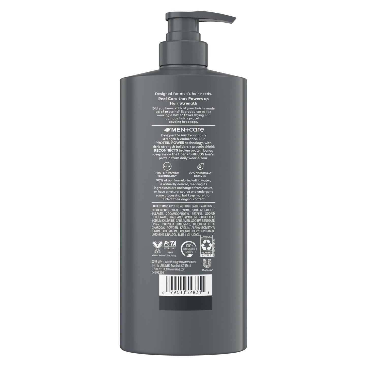 DOVE MEN + CARE Shampoo 1 count Charcoal + Clay for Real Hair that Powers Up Hair Strength, with Deep Purifying Benefits, 28 Fl oz Beauty and Personal Care DOVE MEN + CARE