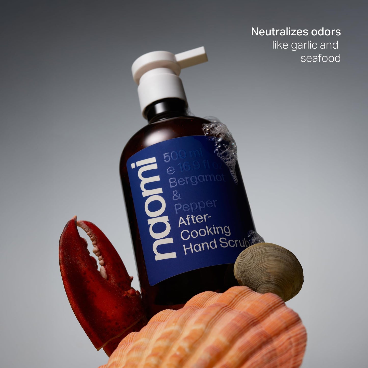 Naomi After-Cooking Hand Scrub | Odor Neutralizing Exfoliating Hand Wash for Kitchen | Removes Garlic Seafood Smells | Gentle Non-Drying Jojoba Pumice Beauty & Personal Care Naomi Cooking