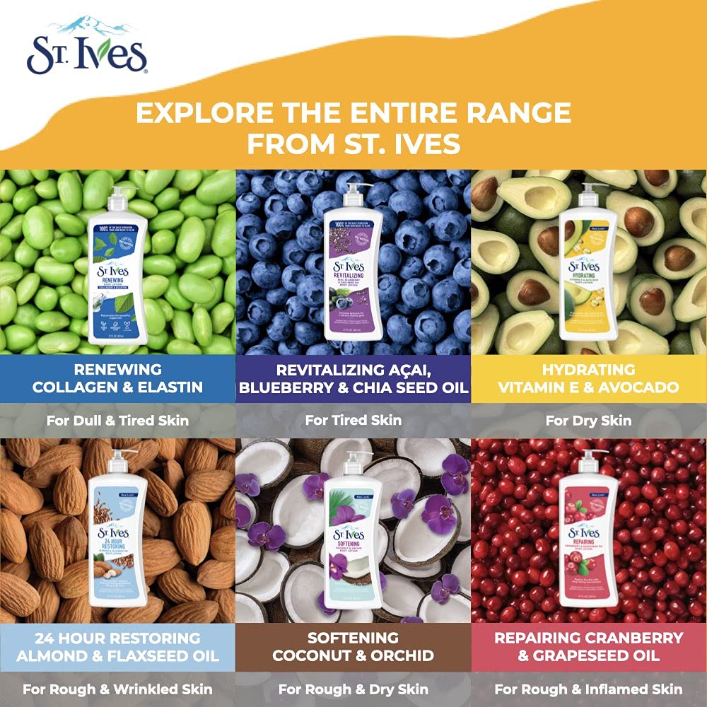 St Ives Body Lotion, Renewing Collagen & Elastin, 100% Natural Extracts for Healthy Skin, Paraben Free & Dermatologically Tested, 621 ml Beauty & Personal Care St. Ives