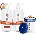Routine Wellness Hair Thinning System, Anti-Thinning Shampoo & Conditioner Set Coconut & Vanilla + Hair Growth Supplement, Clinically Tested Beauty & Personal Care Routine Wellness