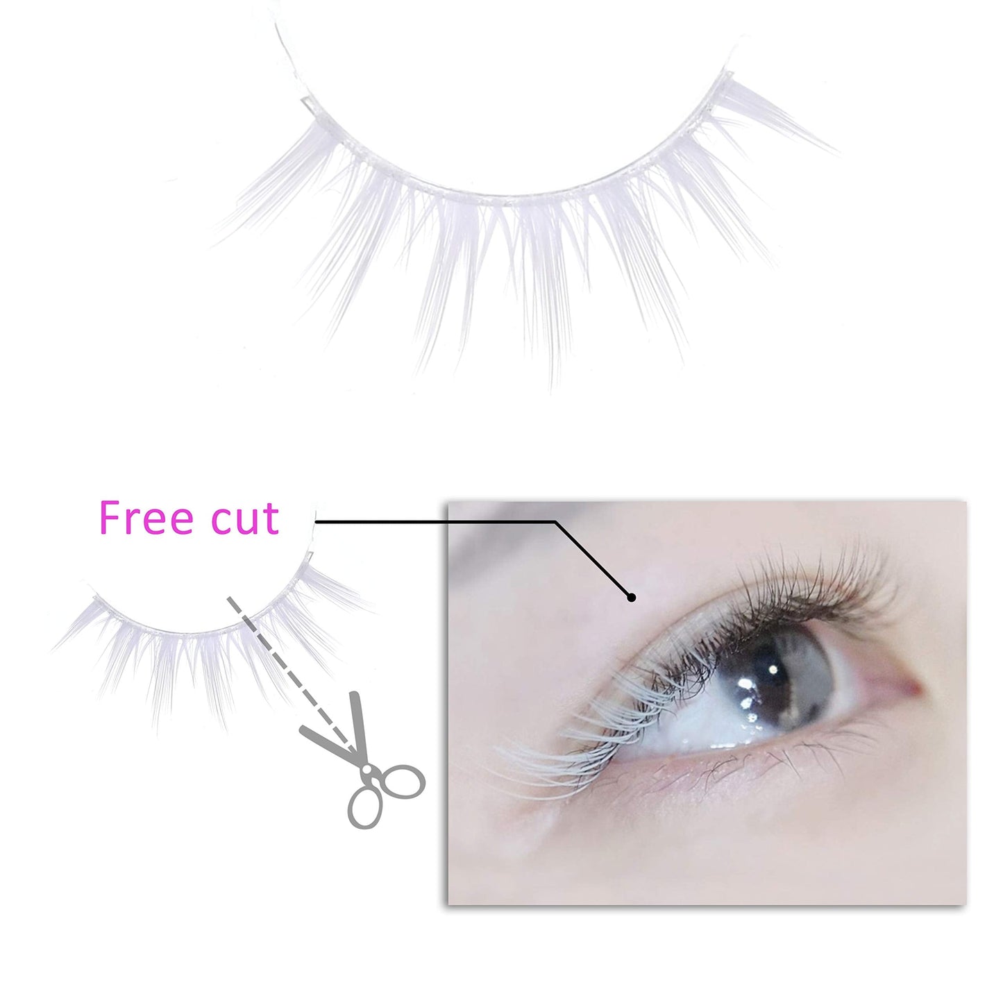 Kare & Kind White False Eyelashes - Lightweight and Natural Looking Fake Extensions - Ideal for Cosplays, Masquerades, Costume Parties, Photoshoots Beauty & Personal Care Kare & Kind