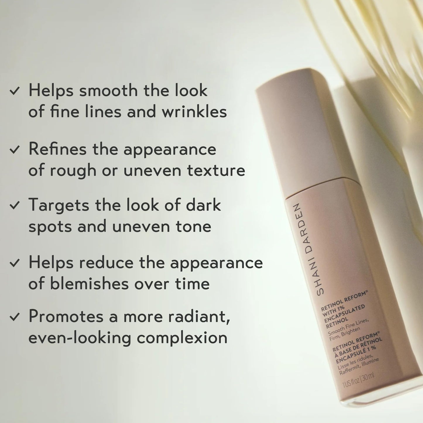 SHANI DARDEN SKIN CARE Retinol Reform with 1% Encapsulated Retinol Serum for Face & Neck, Gentle Slow-Release Face Serum with Tripeptide for Wrinkles Beauty & Personal Care SHANI DARDEN