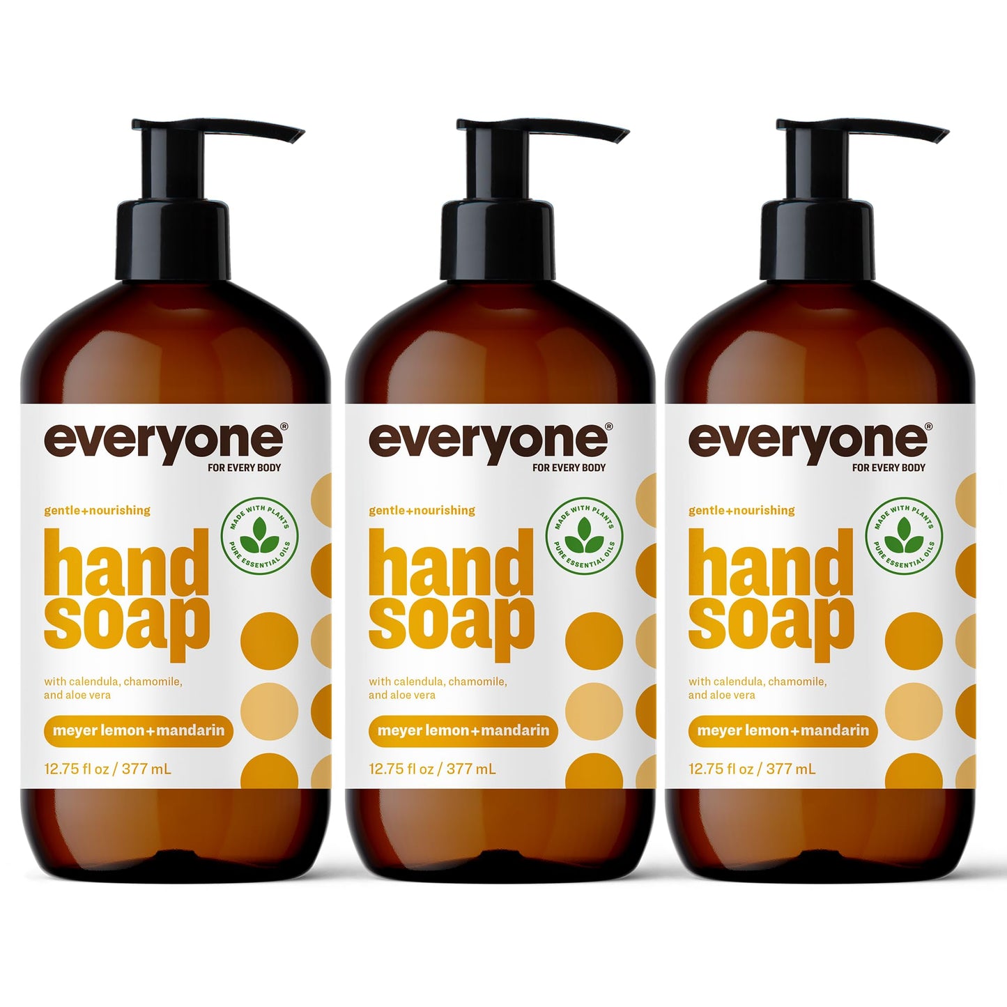 Everyone Liquid Hand Soap, 12.75 Ounce (Pack of 3), Meyer Lemon and Mandarin, Plant-Based Cleanser with Pure Essential Oils Beauty & Personal Care everyone for every body
