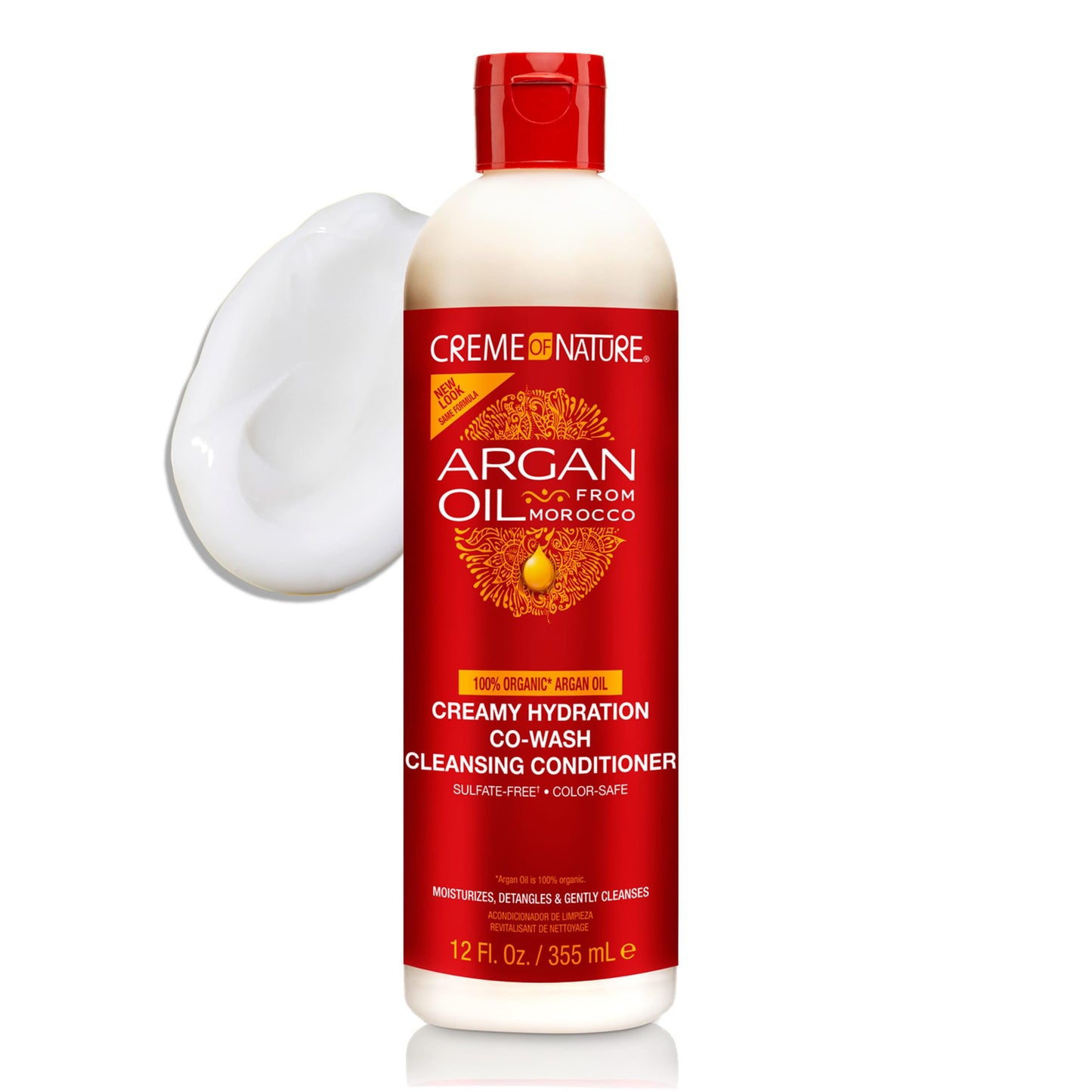Creme of Nature Creamy Hydration Co-Wash Cleansing Conditioner, Gently Cleanses & Hydrates, Sulfate-Free, Color Safe, Infused with Argan Oil, 12 oz Beauty & Personal Care Creme of Nature