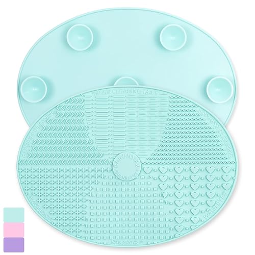 Ranphykx Makeup Brush Cleaner Mat, Silicone, Big Size, Green, Cleaning Pad with Suction Cup, Make Up Brush Cleaner Beauty & Personal Care Ranphykx