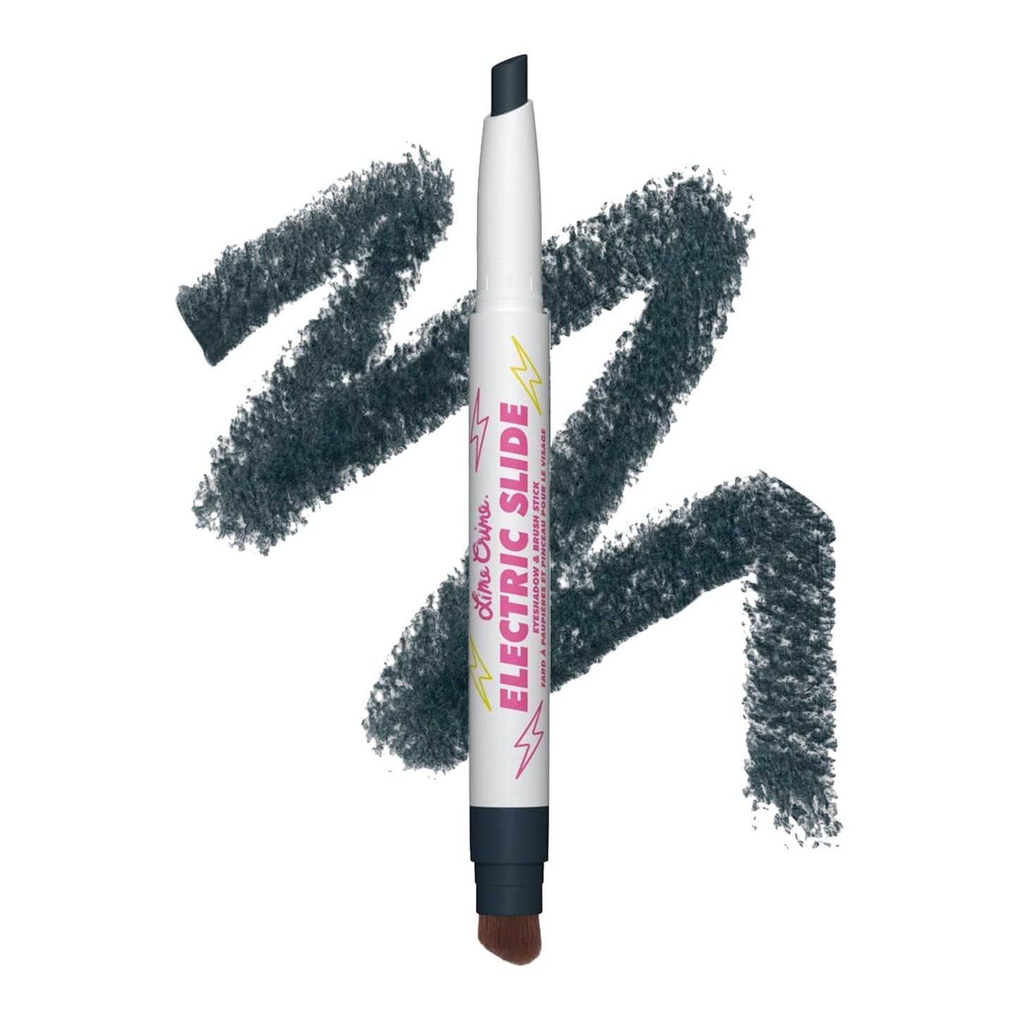 Lime Crime Electric Slide Eyeshadow & Brush Stick, IDC (Matte Black) - Lightweight 2-in-1 Eyeshadow Smudge Stick with Angled Brush for Long Lasting Beauty & Personal Care Lime Crime