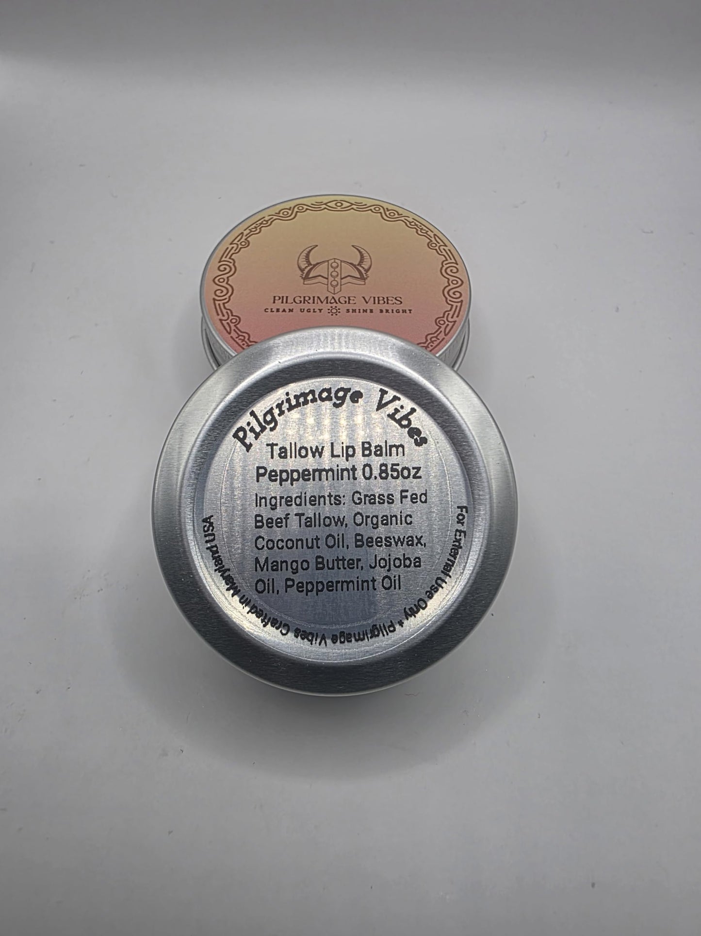 Pilgrimage Vibes Tallow Lip Balm with Nourishing Oils (Peppermint) (2 Pack) Beauty and Personal Care Pilgrimage Vibes