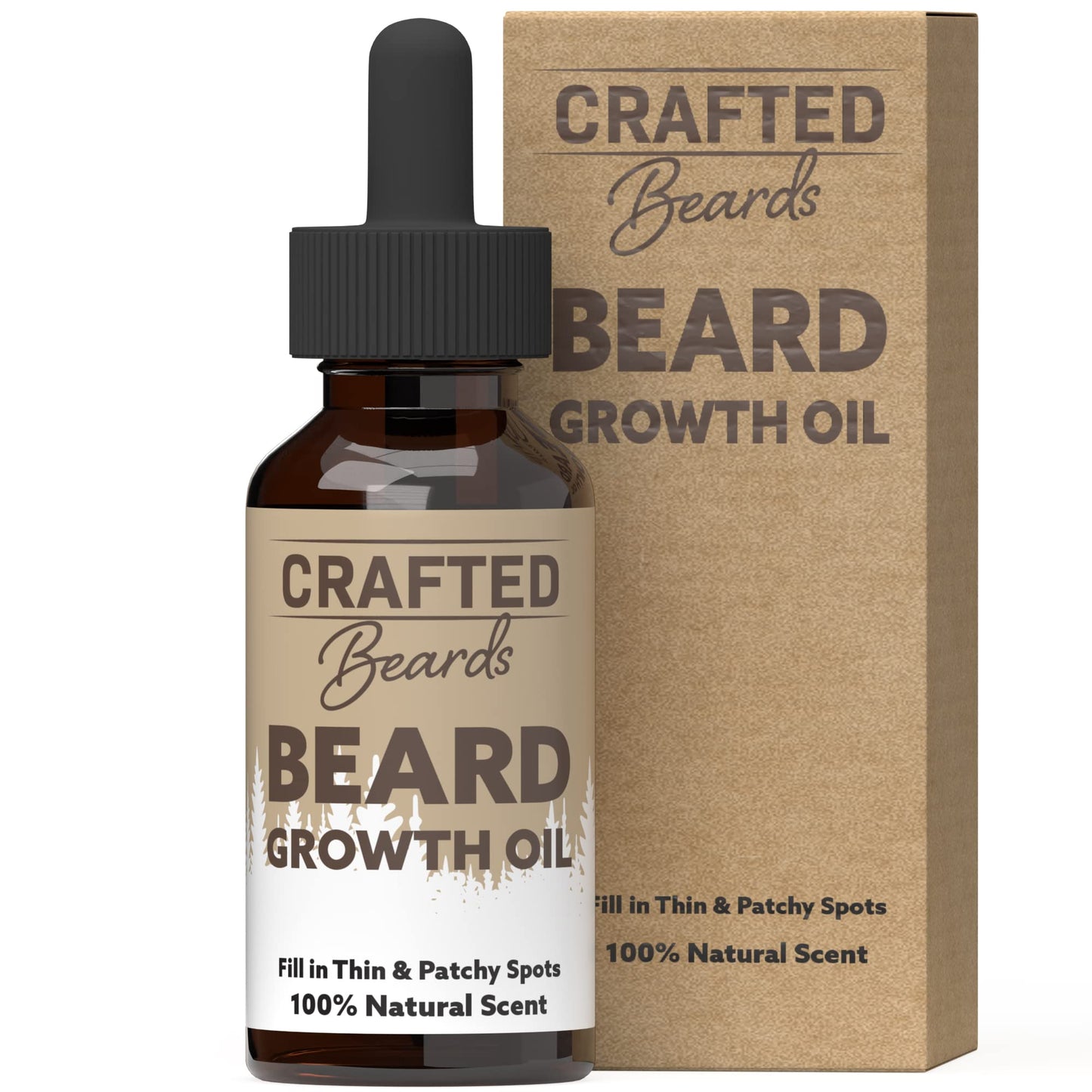 Crafted Beards Beard Growth Oil Serum - 1 fl Oz - Unscented - Helps Grow A Thicker Beard, Improves Beard Health, Fills in Thin and Patchy Spots - (1 Beauty and Personal Care Crafted Beards