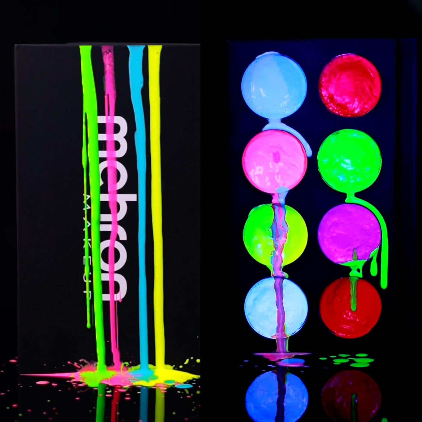 Mehron Paradise FX Neon UV Glow 8 Color Palette | Magnetic Refillable Special Effects Paint Palette | Professional Water Activated Paint for Raves Beauty & Personal Care Mehron