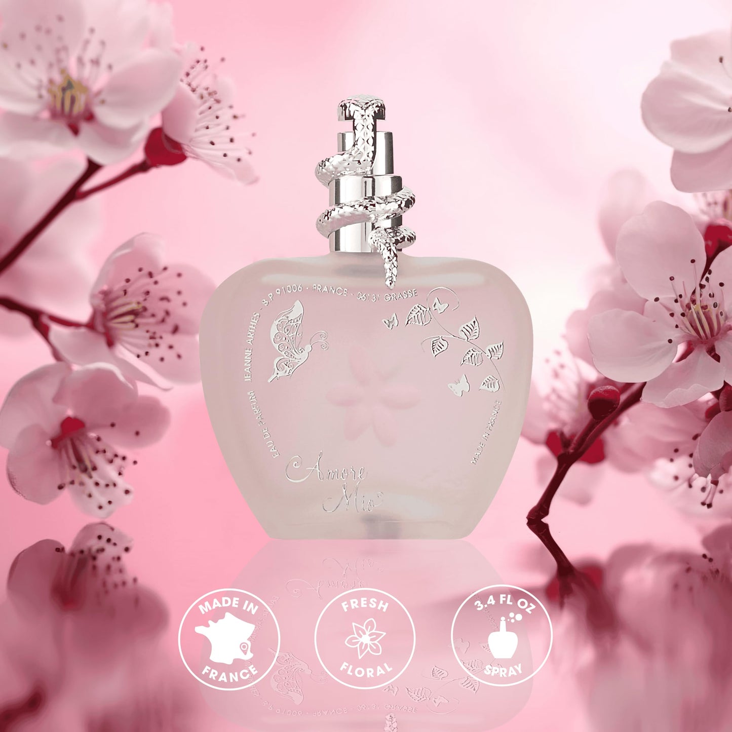 Jeanne Arthes - Amore Mio Eau De Parfum - Spray Perfume for Women - Fresh Floral Scent - Notes of Amalfi Lemon, Litchi and Black Currant - Made in Beauty & Personal Care Jeanne Arthes