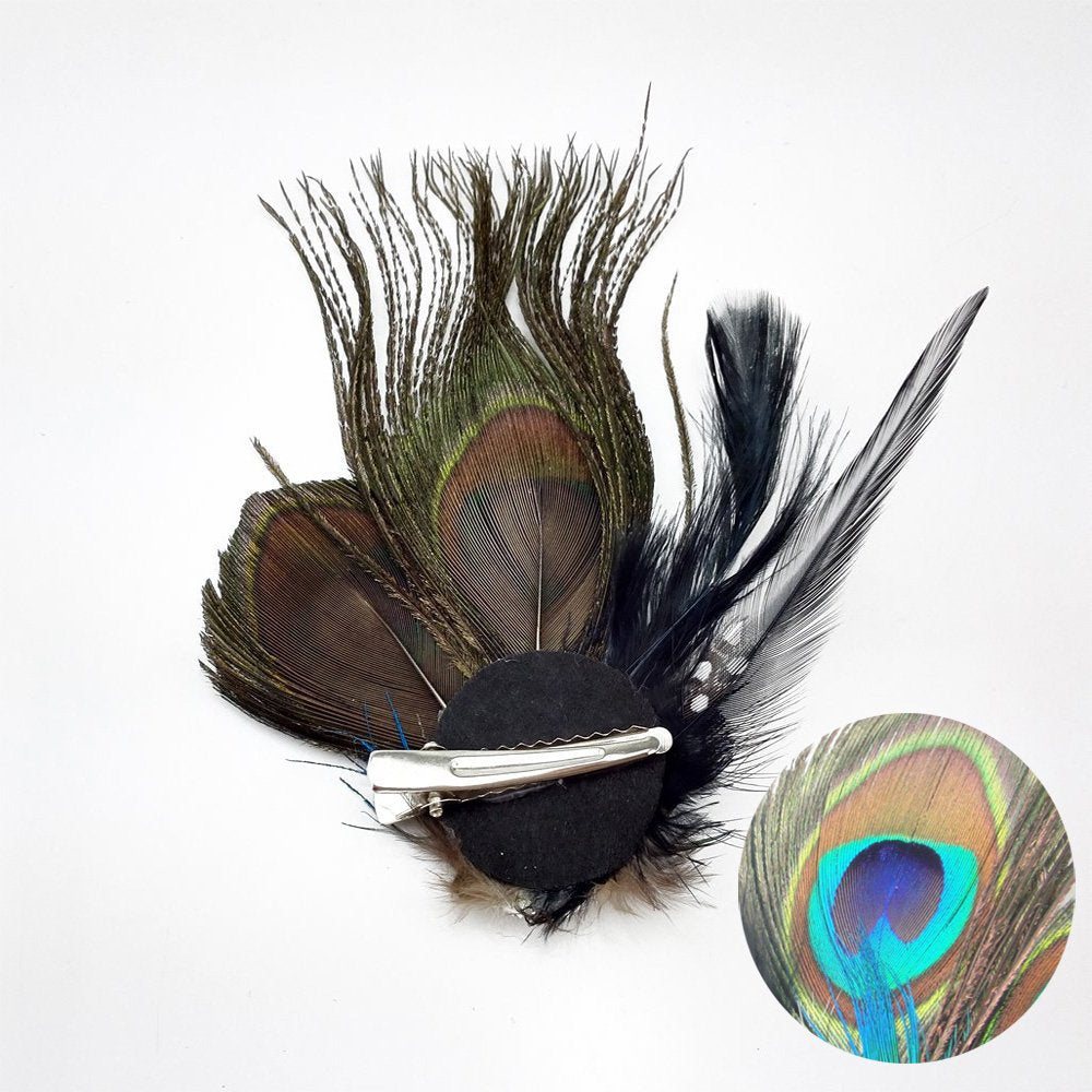 Comidox Hair Clip, Cute Peacock Feather with Rhinestones, Charming Peacock Headpiece Feather Hair Accessories for Women, Weddings, Parties, Halloween Beauty & Personal Care Comidox