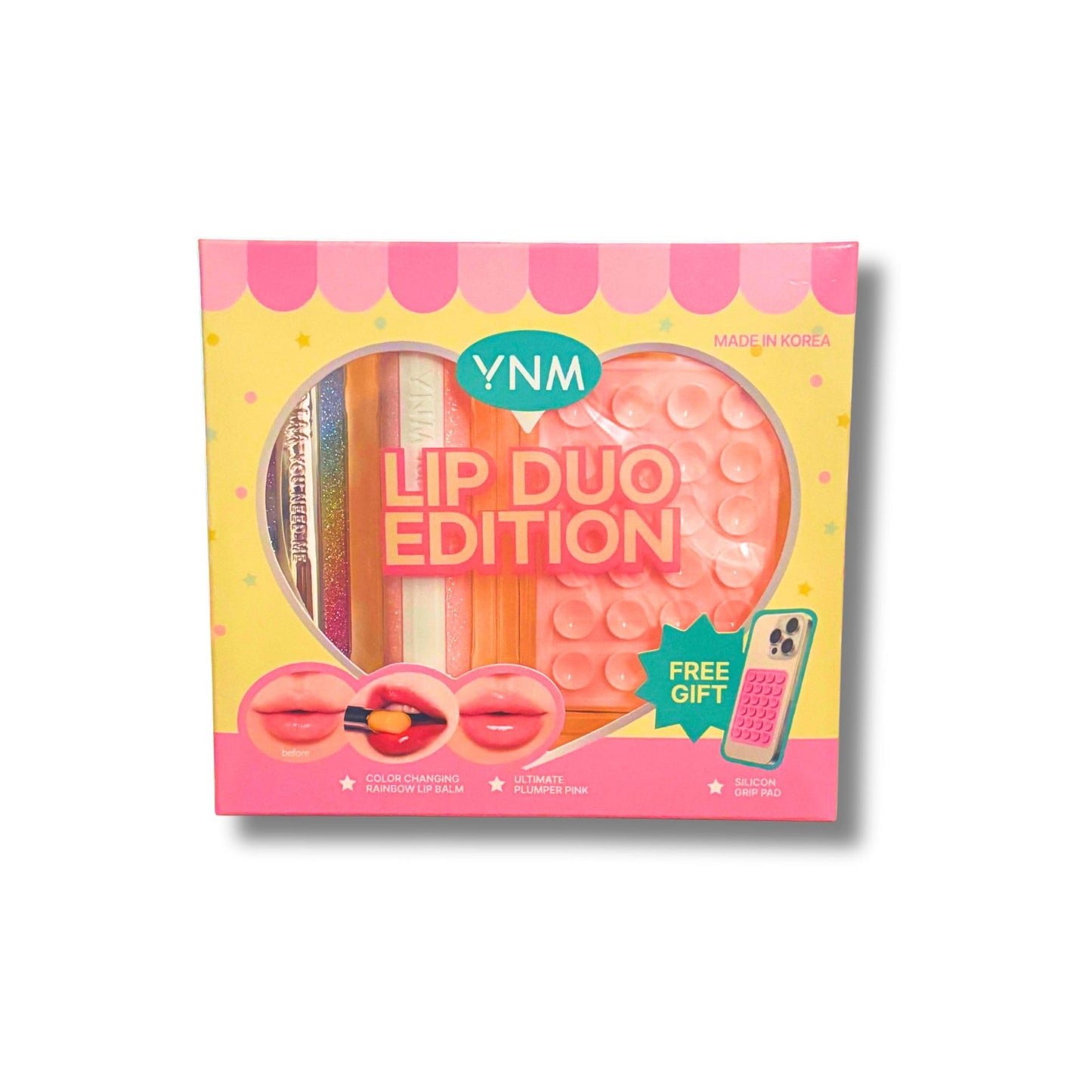 YNM Lip Duo Edition & Lip Duo Collection Set - Color Changing Rainbow Lip Balm + Ultimate Pink/Rosy Lip Balm - Korean Lip Care Gift Set (Made in Beauty and Personal Care YOU NEED ME