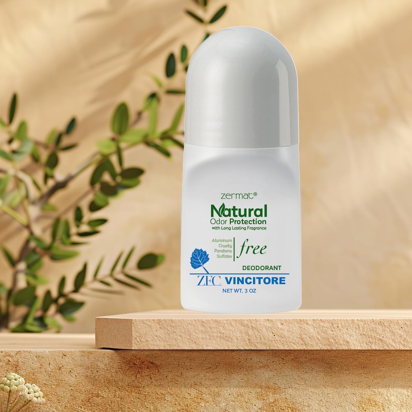 Zermat Zentimento Vincitore, Natural Roll-On Deodorant, 3 Oz. Beauty and Personal Care Zermat