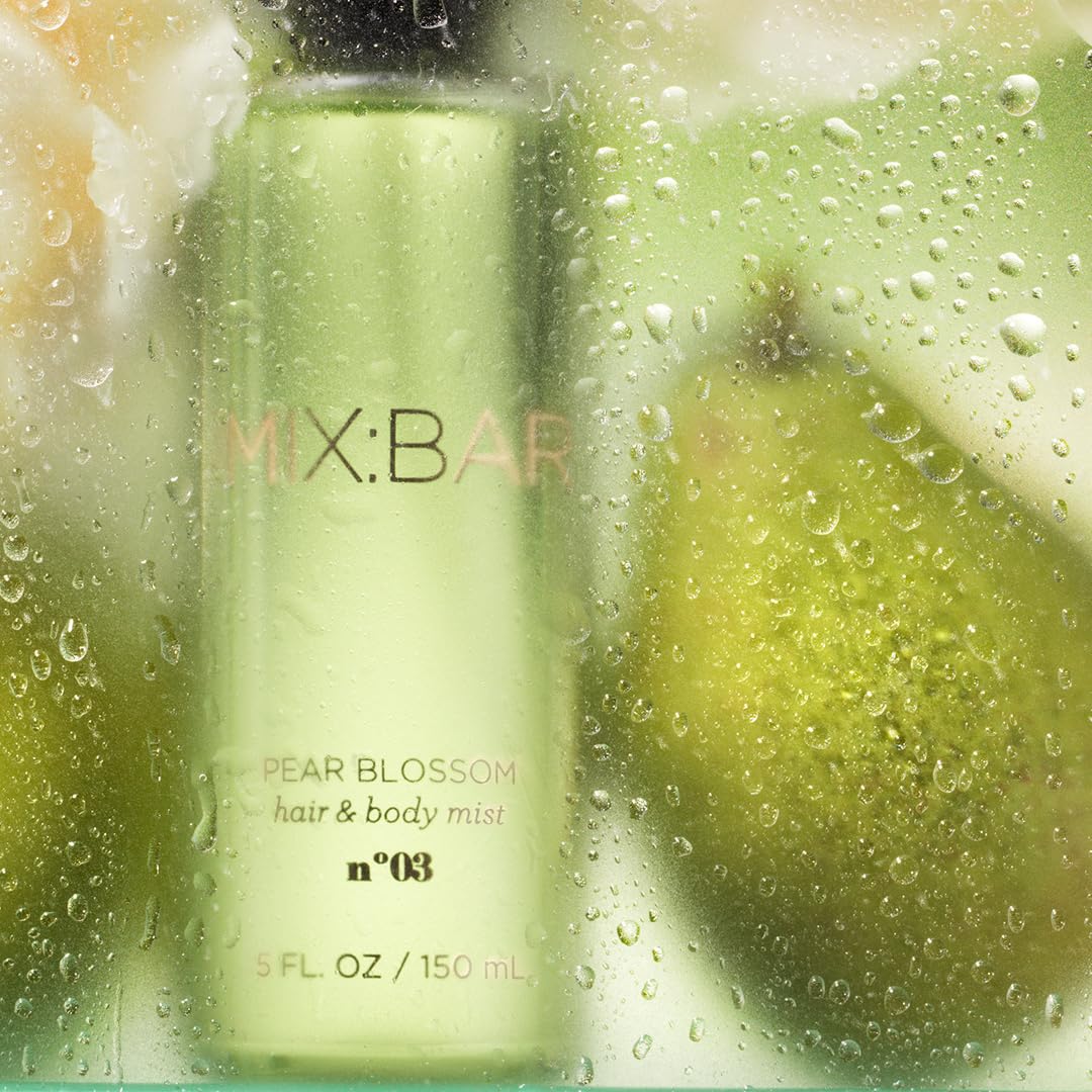 MIX:BAR Pear Blossom Hair + Body Mist, Bedroom Linen Spray - Notes of Pear, Petals, Apple, White Musk, Fruity Scent, 5oz Beauty & Personal Care MIX:BAR
