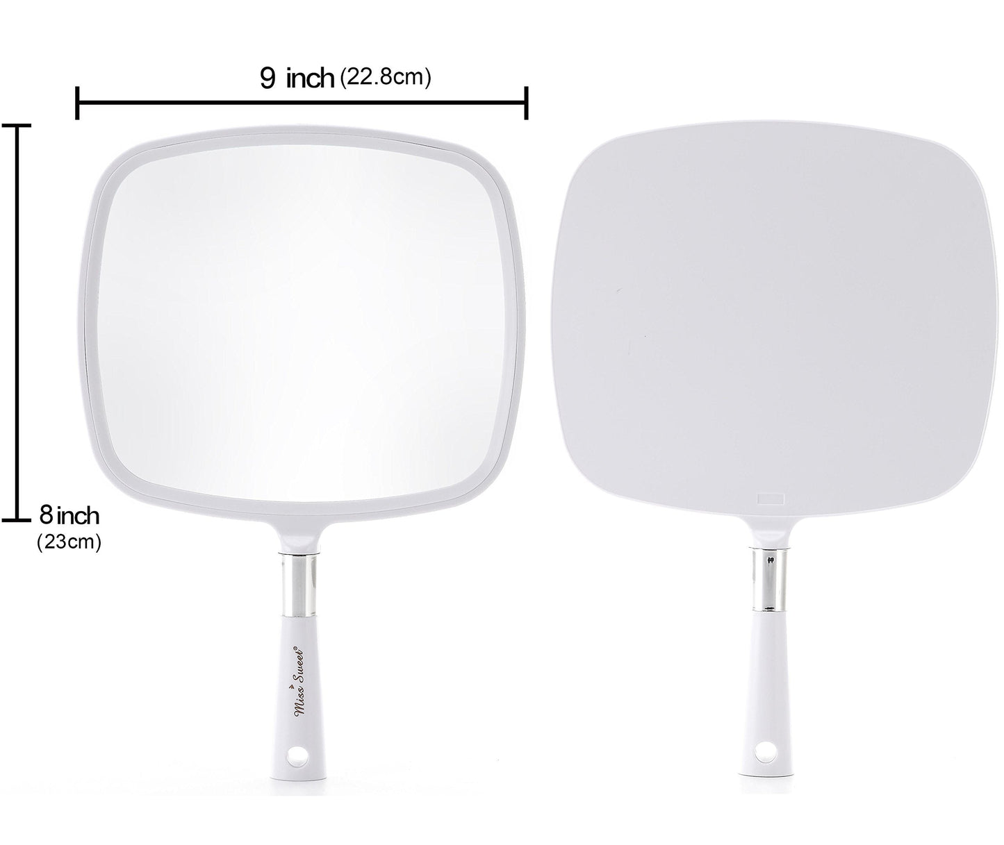 Miss Sweet Handheld Mirror Makeup Mirror 9inch*8inch (White) Beauty & Personal Care Miss Sweet