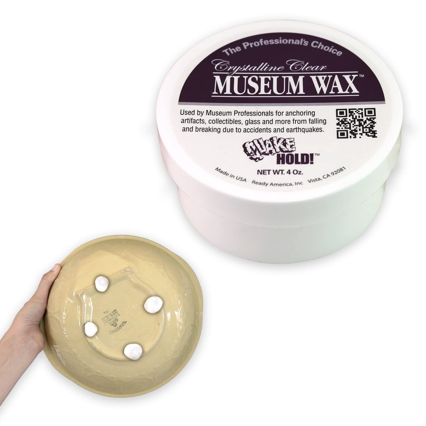 QUAKE HOLD! Ready America Quake Hold Museum Wax, 4 Oz, Clear, Crystalline Beauty & Personal Care Quakehold!