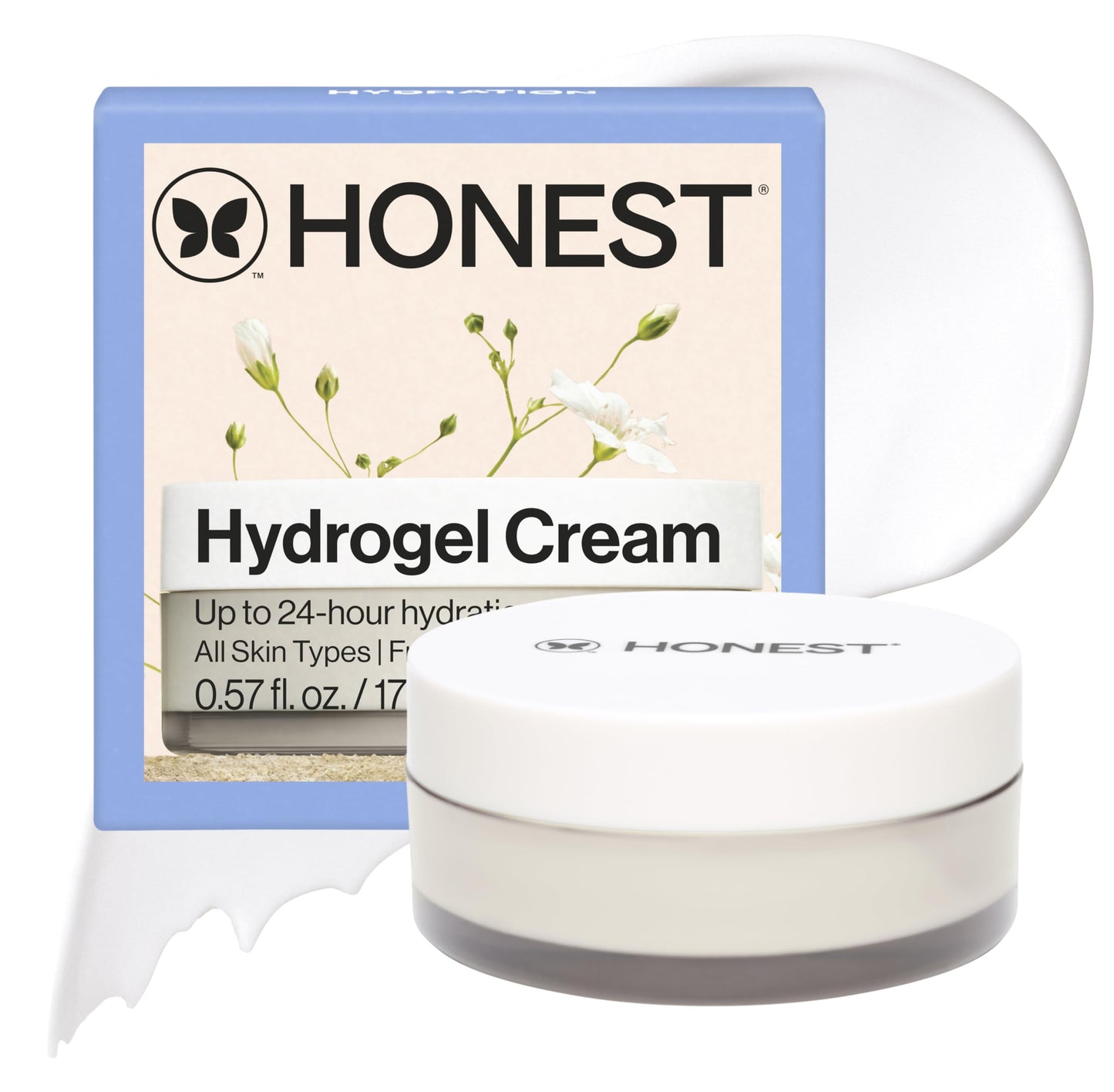 Honest Beauty Mini Hydrogel Cream with Hyaluronic Acid, Lightweight Moisturizing Water Gentle for Sensitive Skin, Fragrance-Free, Vegan, Travel Size Beauty & Personal Care Honest Beauty