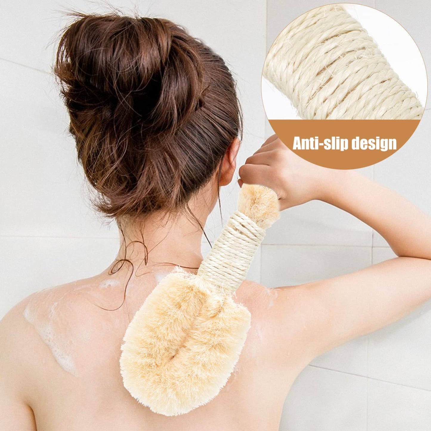 Bath Scrub Brush Plant Body Scrubber Lightweight Shower Exfoliating Brush with Comfortable Handle for Deep Cleansing and Skin Massage Beauty and Personal Care Beaupretty