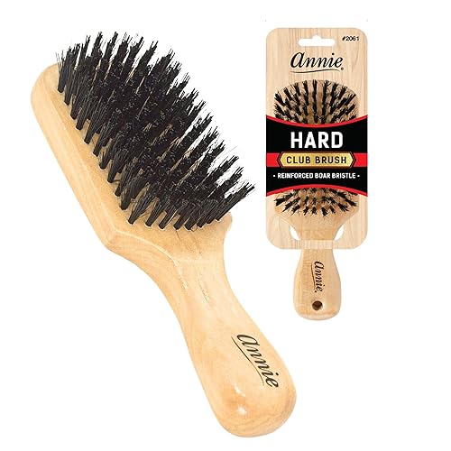 Annie Natural Boar Bristle Hard Club Brush #2061, Reinforced boar bristles, reinforced bristles, wavy hair, straight hair, long hair, short hair, no Beauty & Personal Care Annie