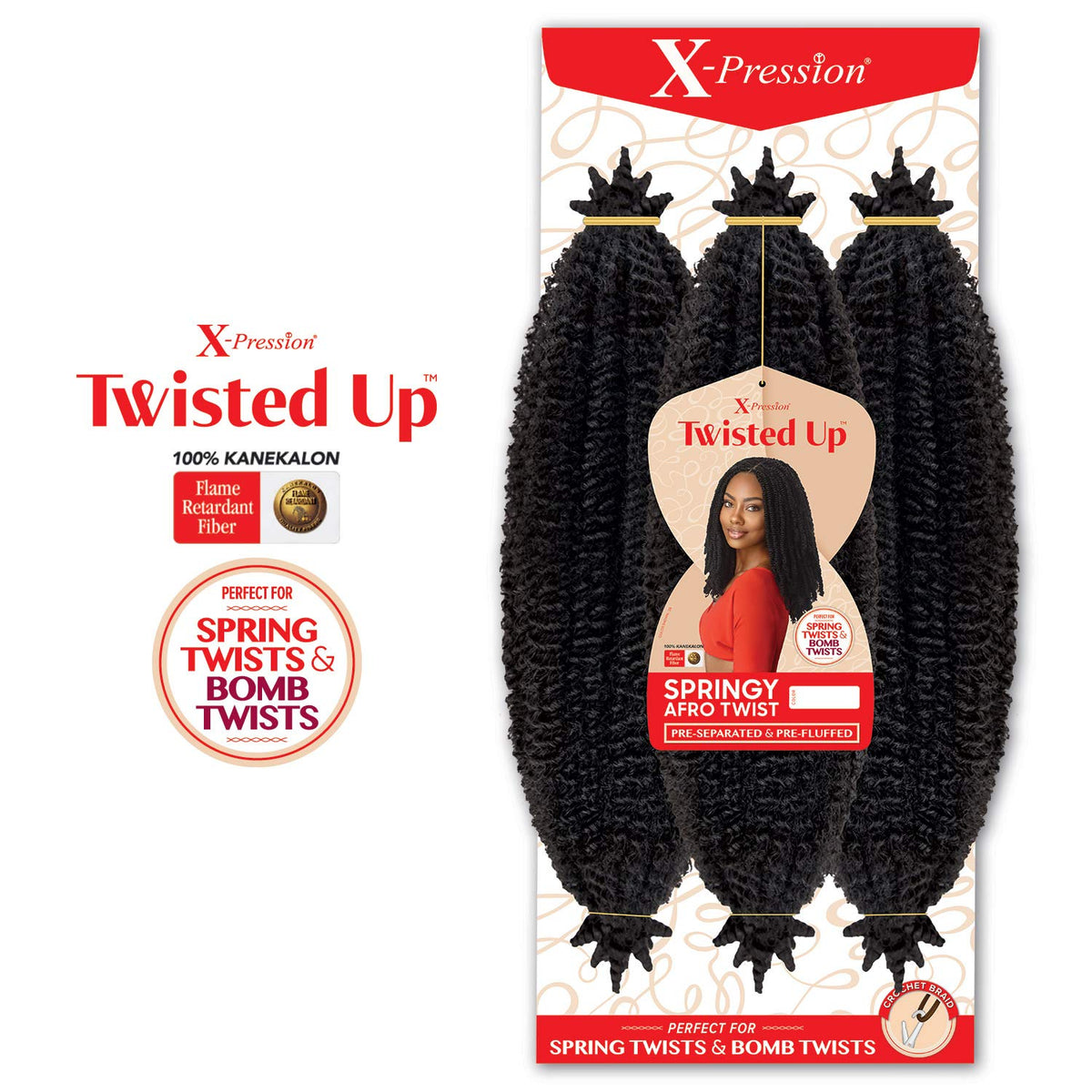 MULTI PACK DEALS! Outre Synthetic Braid - X PRESSION TWISTED UP SPRINGY AFRO TWIST 16 (1-PACK, 2T1B/27)