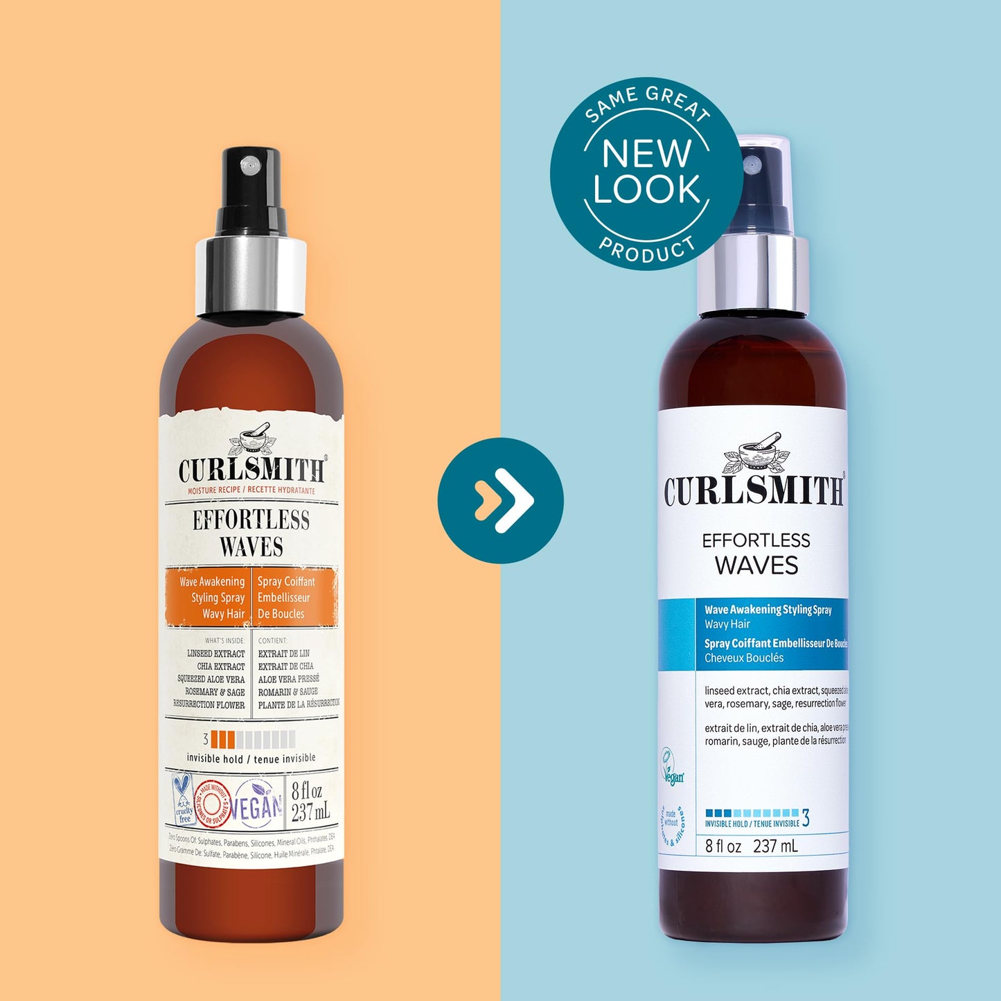 CURLSMITH - Effortless Waves Styling Spray, Lightweight and Moisturising, Reduce Frizz, Natural Look, For Wavy and Curly Hair, Vegan (59ml/2 fl oz) Beauty & Personal Care CURLSMITH