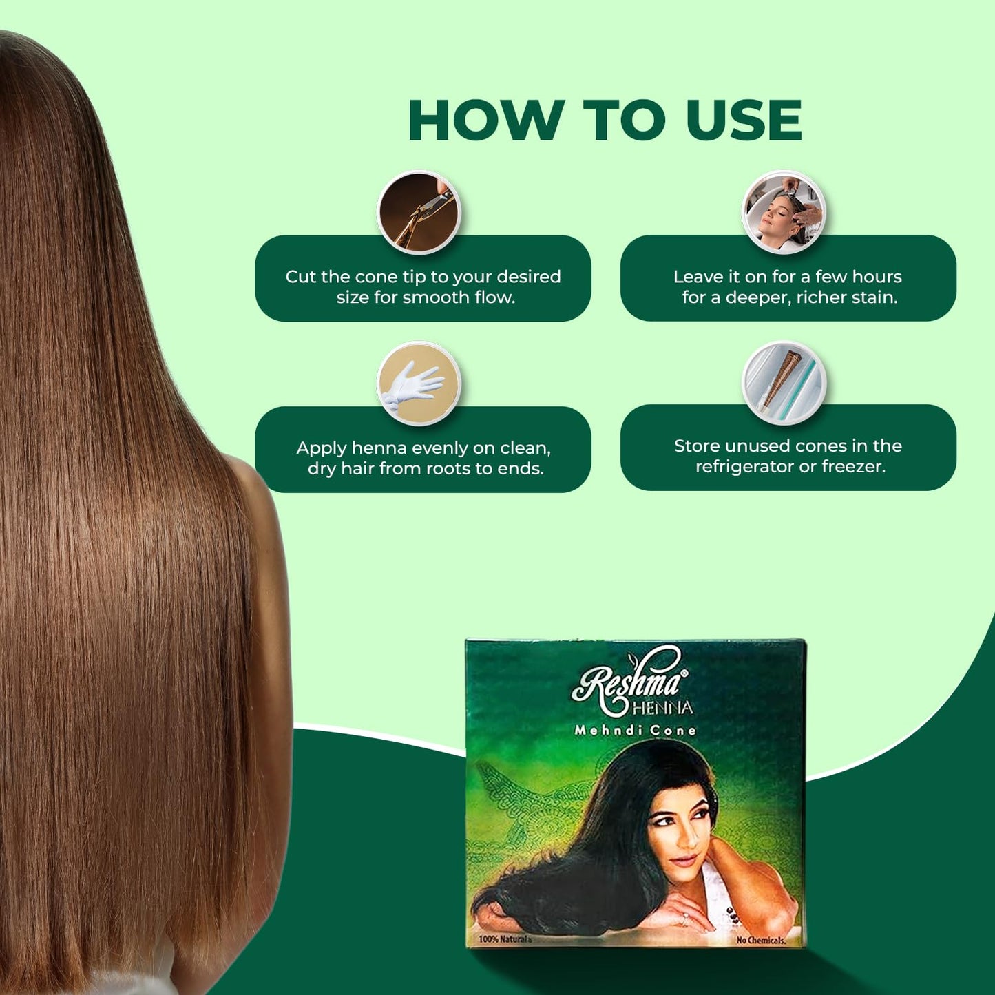 Reshma Beauty 12 Pack of Rajasthani Jumbo Henna Cones for Hair, 50g Each-Almost Double the Size of Regular Cones, 100% Natural Ready-to-Use Henna Beauty & Personal Care Reshma Beauty