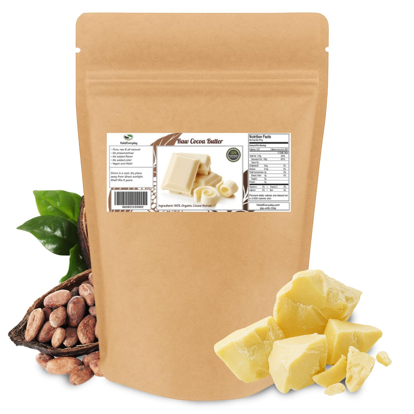 2 Lb Cocoa Butter: Pure, Raw, Unprocessed. Incredible Quality and Scent. Use for Lotion, Cream, Lip Balm, Oil, Stick, or Body Butter. NON-GMO By Beauty & Personal Care SAAQIN