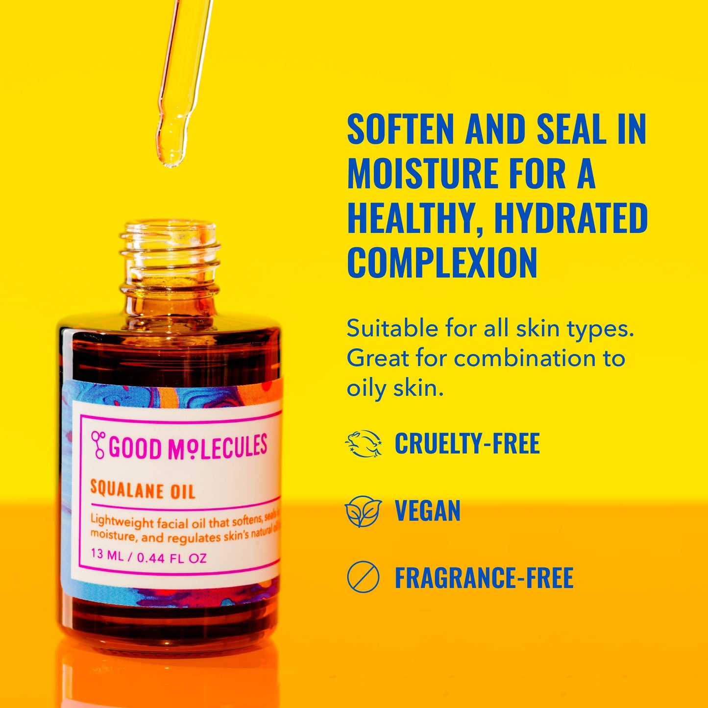 Good Molecules Squalane Oil - 100% Natural Squalane Oil Non-Greasy Moisturizer for Face, Skin, and Hair - Skin Firming, Ultra Hydrating Facial Skin Beauty and Personal Care Good Molecules