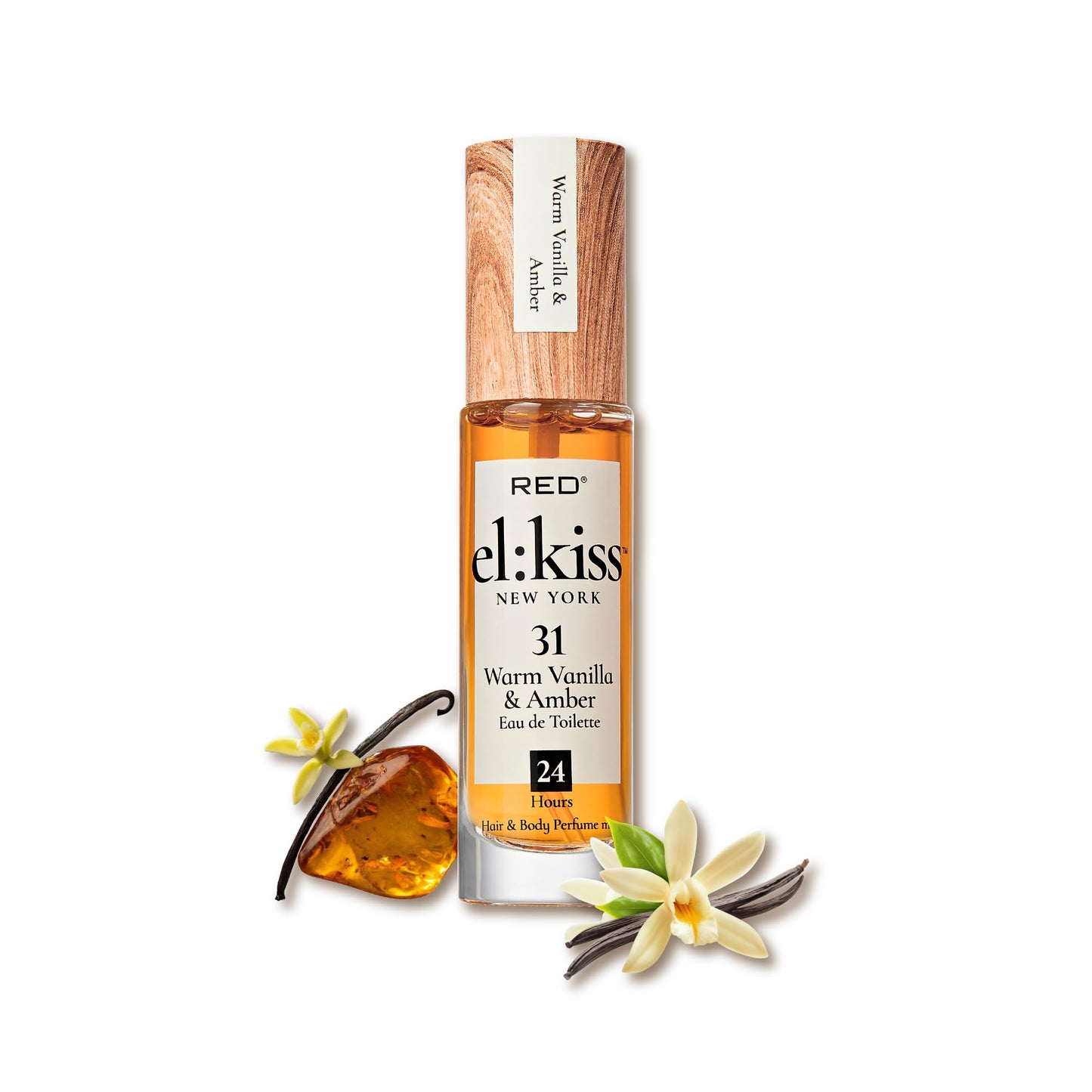 EL:KISS Hair Perfume & Body Mist, Warm Vanilla & Amber Eau de Toilette 30mL (1.01 Fl Oz), Hydrating & Long-Lasting, Alcohol-Free & Mineral Oil-Free Beauty & Personal Care EL:KISS