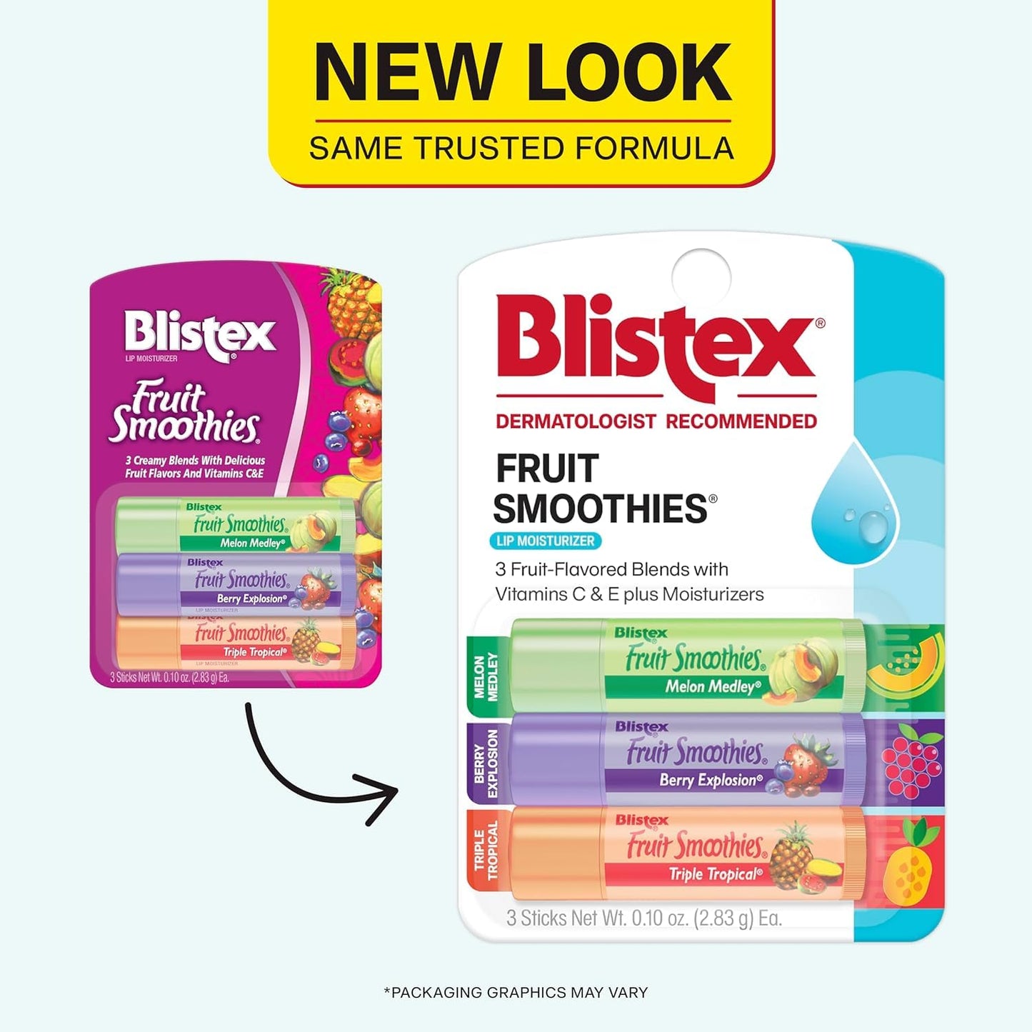 Blistex Fruit Smoothies Lip Moisturizers 3 Sticks 0.10 oz each Pack of 4 Beauty & Personal Care Blistex