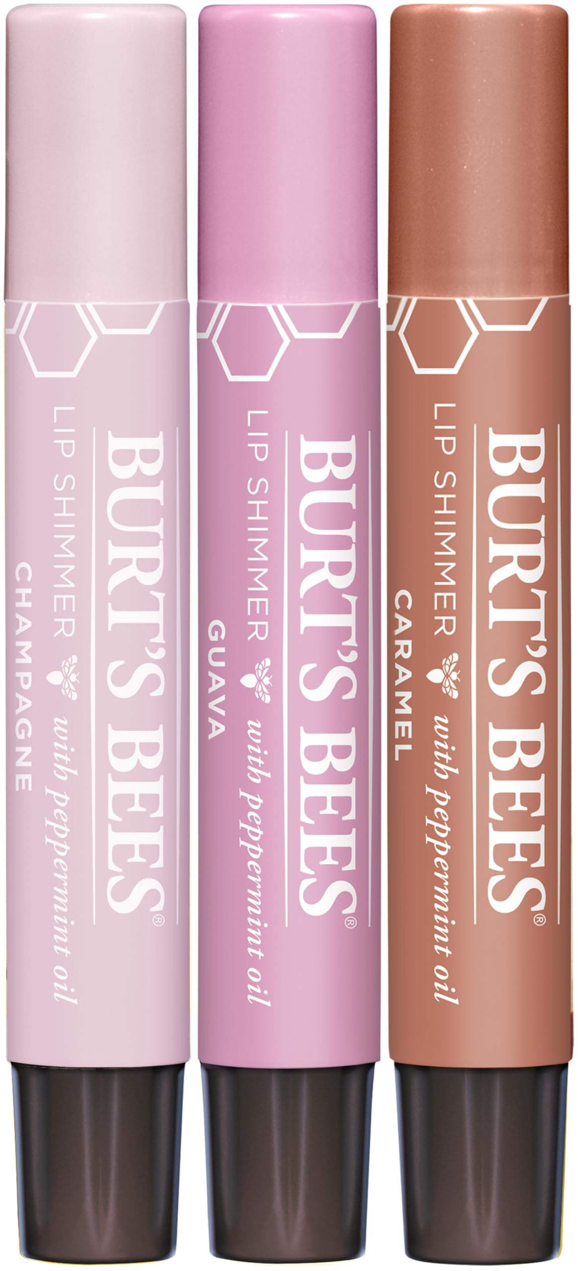 Burt's Bees Kissable Color Frosty Collection Lip Shimmer Gift Set, Champagne, Guava and Caramel Tinted Lip Shimmer, Natural Origin Lip Care, 3 Tubes Beauty & Personal Care Burt's Bees