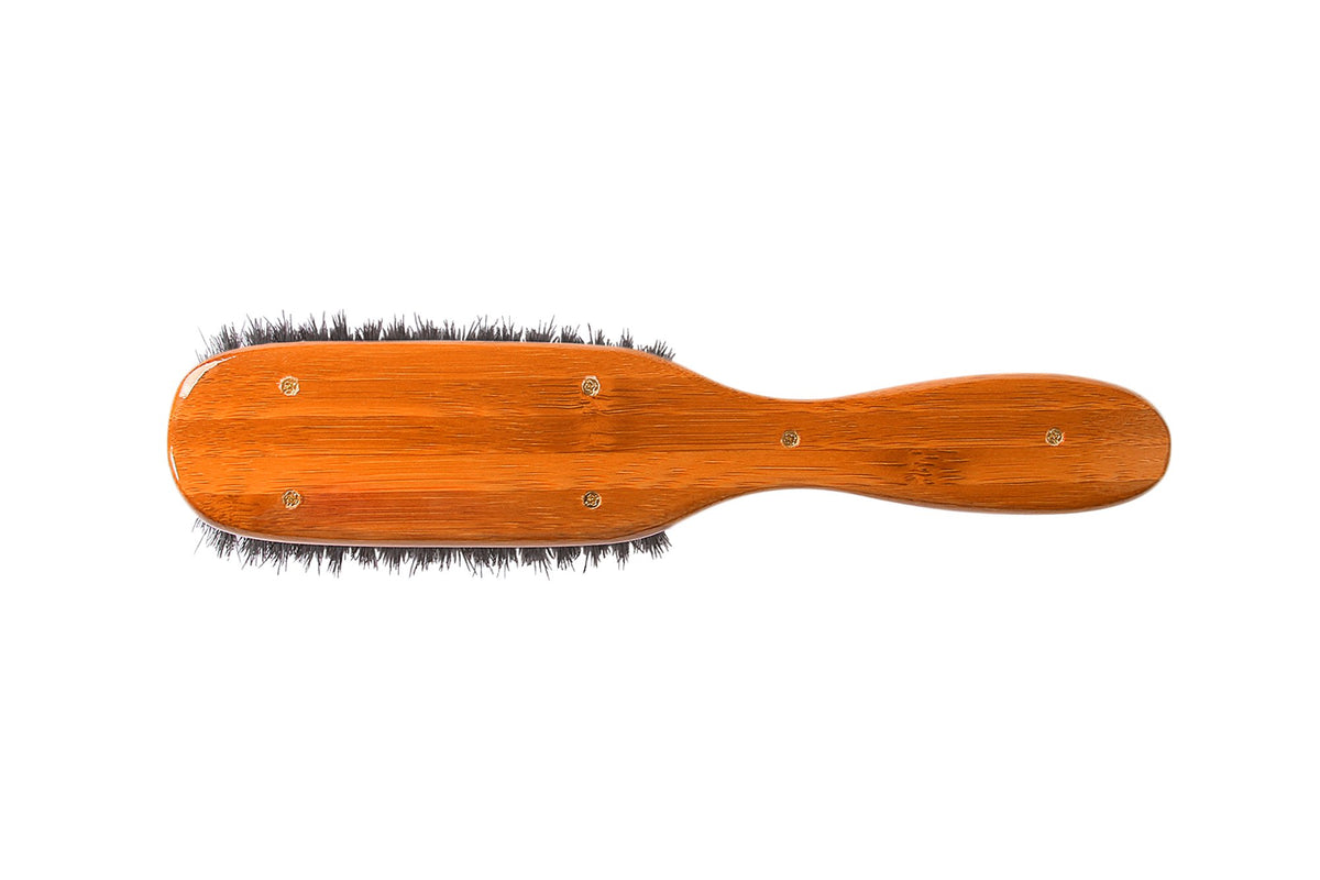 Classic Men's Club (Soft) Wild Boar Bristles Light Wood or Acrylic Handle Gentle Bass Brushes (1 Brush), white (153S)