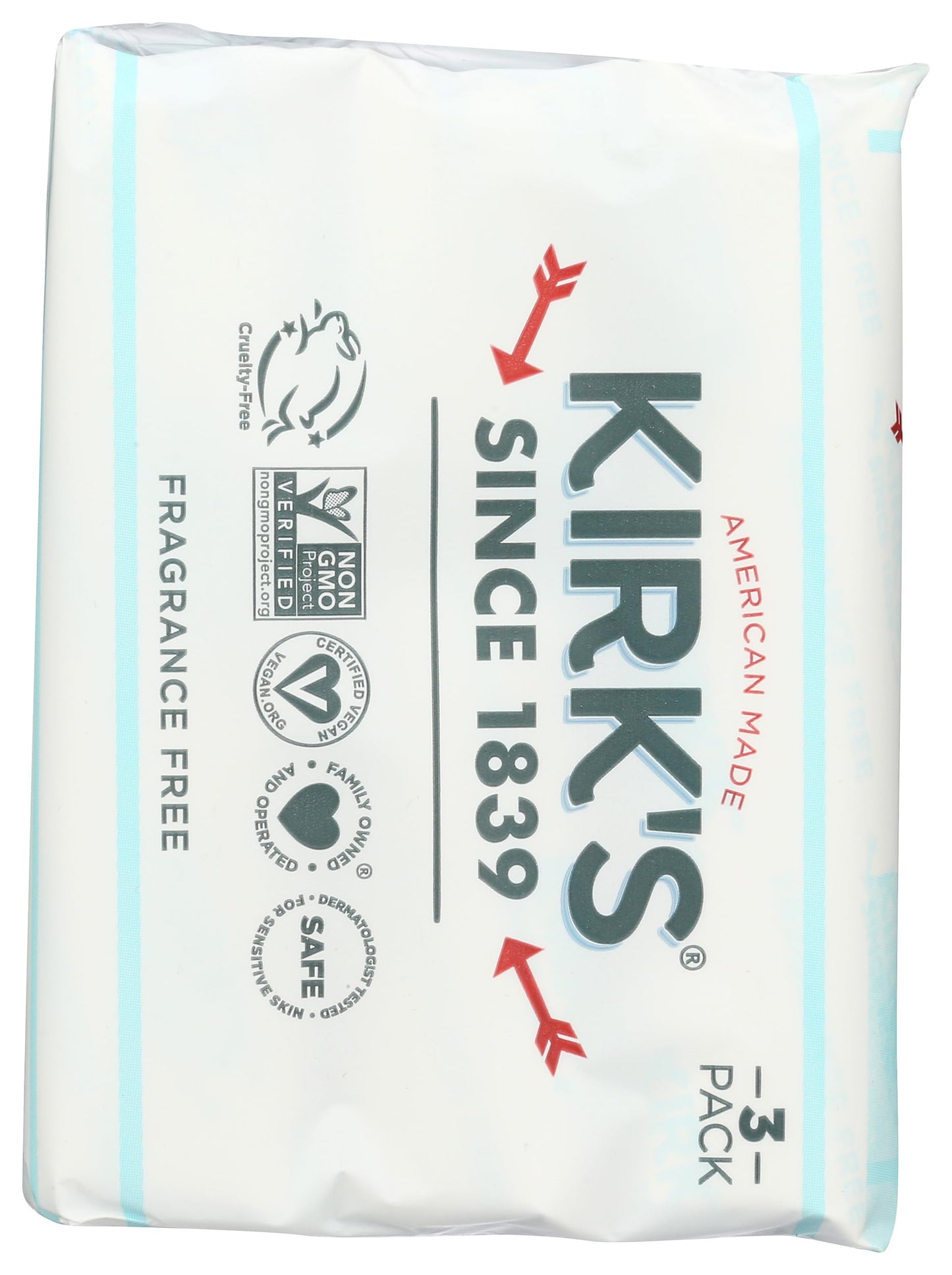Kirk's Castile Bar Soap Clean Soap for Men, Women & Children | Premium Coconut Oil | Sensitive Skin Formula, Vegan | Fragrance-Free/Unscented | 4 oz. Beauty & Personal Care Kirk's