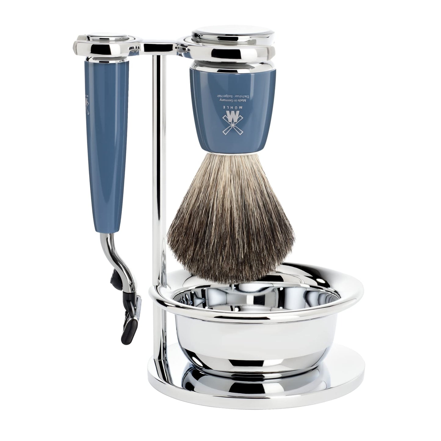 MÜHLE RYTMO 4-Piece Pure Badger 3-Blade Razor Modern Luxury Wet Shaving Set - Perfect for Every Day Use, Barbershop Quality Close Smooth Shave Beauty and Personal Care MÜHLE