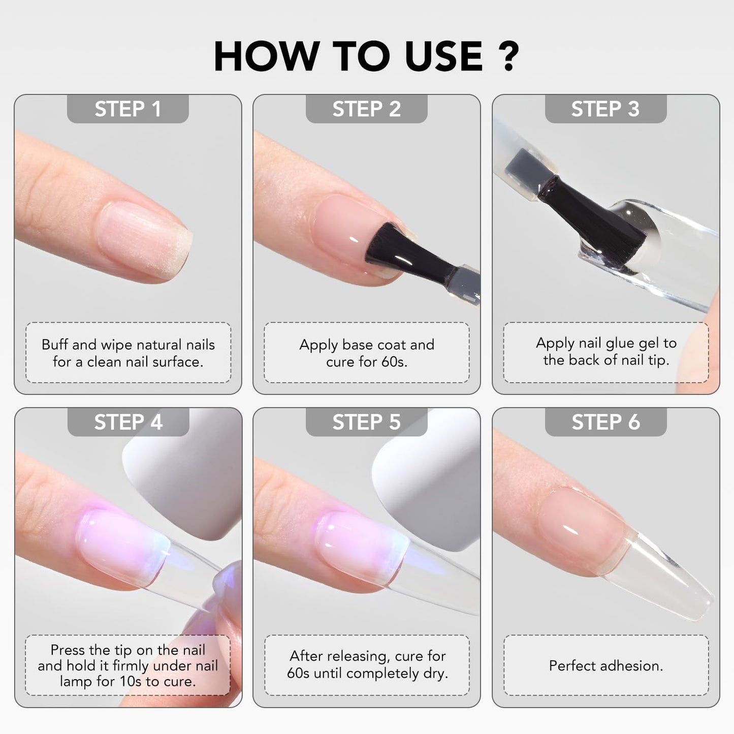 GAOY 4 Pcs 16ml Gel Nail Glue for Acrylic Nails Tips, Clear Glue Gel for Sheer Press ons for Long Lasting UV Light Cure DIY Beauty and Personal Care GAOY