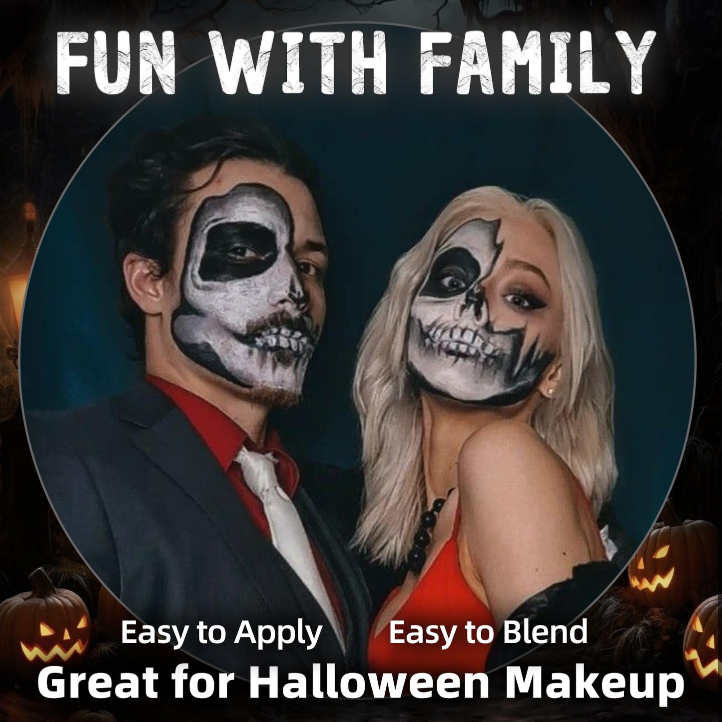 6 Color Grey Face Paint Palette, Professional Skeleton Skull Face Body Paint, Washable SFX Makeup for Halloween Face Body Paint, Vampire, Zombie Beauty & Personal Care Js2U ZW