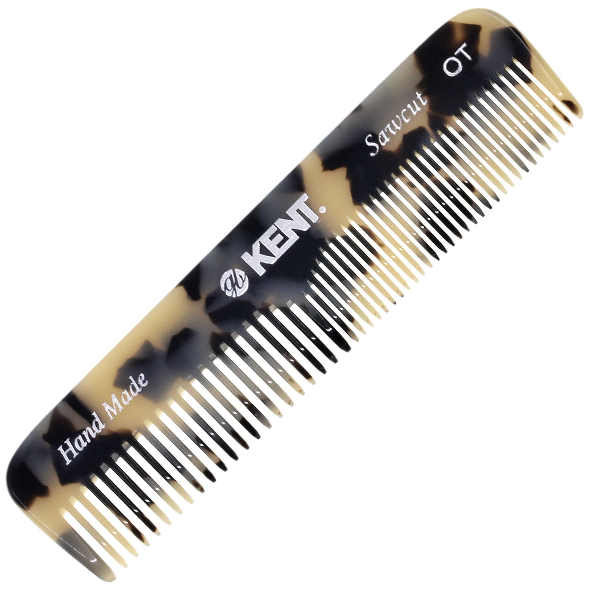 Kent OT TW Pocket Comb - Handmade Fine and Wide Tooth Hair Comb for Men, Women, and Kids - Travel, Beard, and Mustache Comb - Saw Cut and Hand