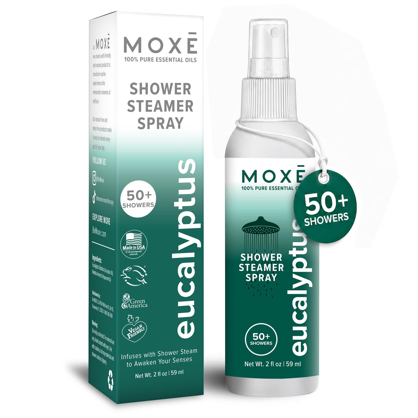 MOX? Shower Steamer Spray Eucalyptus Essential Oil Shower Spray - Relaxing Aromatherapy Mist for Home Spa Experience - Pure Plant Based Fragrance Beauty and Personal Care MOXE