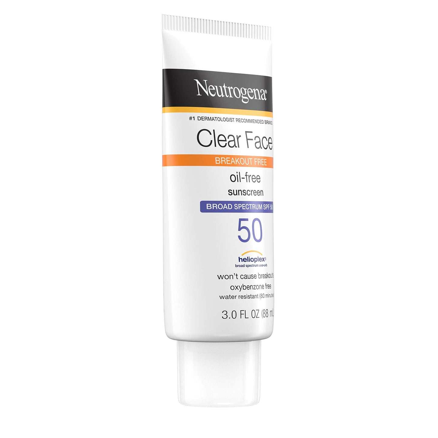 Neutrogena Clear Face Liquid Lotion Sunscreen for Acne-Prone Skin, Broad Spectrum SPF 50 UVA/UVB Protection, Oil-, Fragrance- & Oxybenzone-Free Facial Beauty & Personal Care Neutrogena