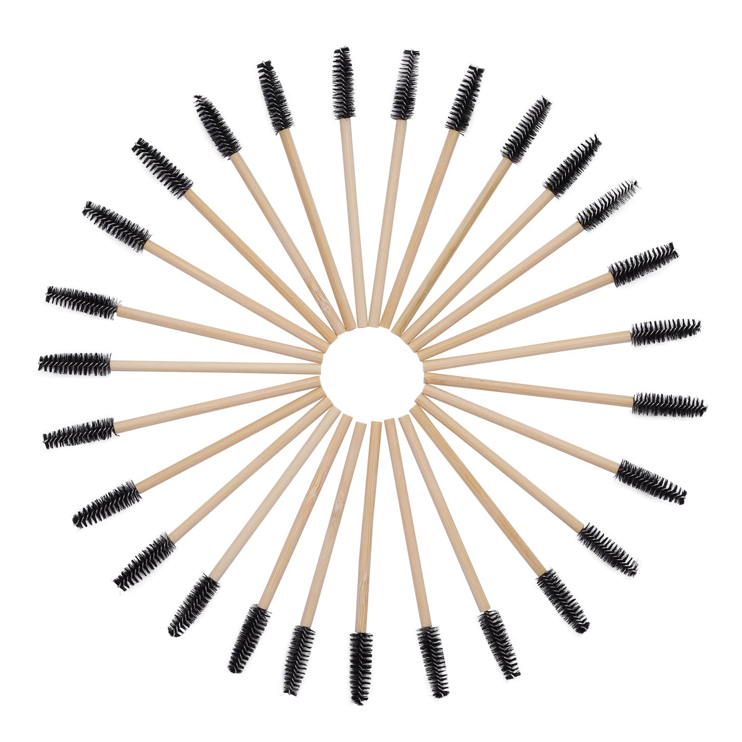 100pcs Bamboo Handle Eyelash Brush Disposable Comb Mascara Wands Eye Lashes Extension Applicator Eyebrow Brush (Black Color) Beauty & Personal Care Qundaoily