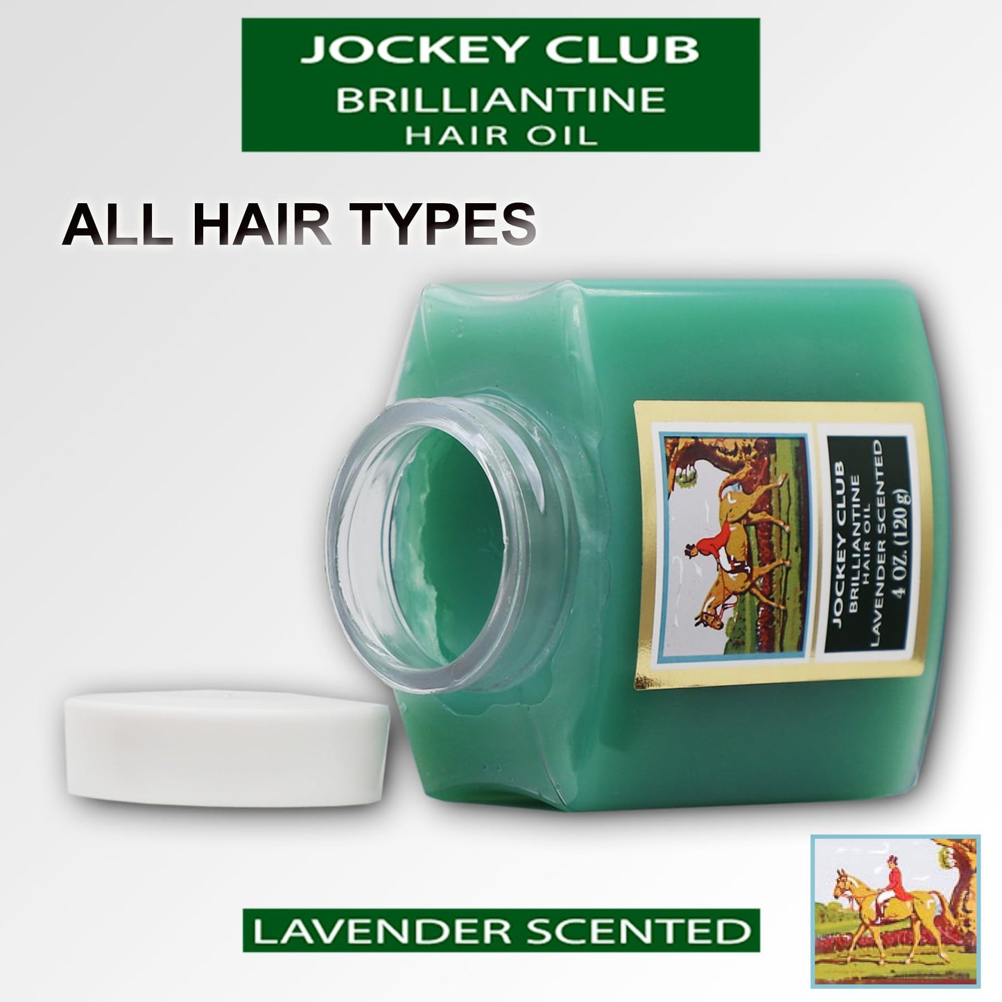 Jockey Club Solid Brilliantine Hair Styling Oil, Helps Softens All Hair Types, Lavender Scented, 4 Fl Oz Plastic Jar Beauty & Personal Care Midway Importing