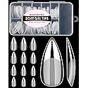 Soft Gel Nail Tips Medium Stiletto, 120PCS Pre Buff Full Cover Shaped Nail Extenison Tips Half Matte Gel Nail Tips BORNBYME Beauty & Personal Care BORNBYME