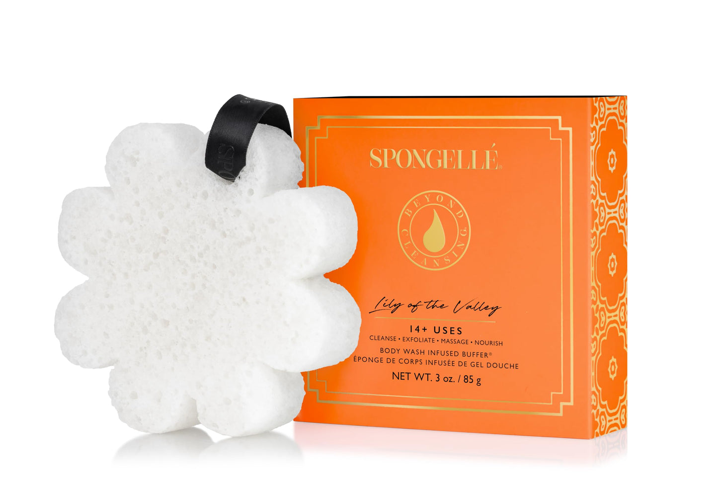 Spongellé Lily of The Valley Wild Flower Bath Sponge with Box for Mothers Day Gift - Built-in Body Wash & Body Scrubber, Shower Loofah Sponge Beauty and Personal Care SPONGELLÉ