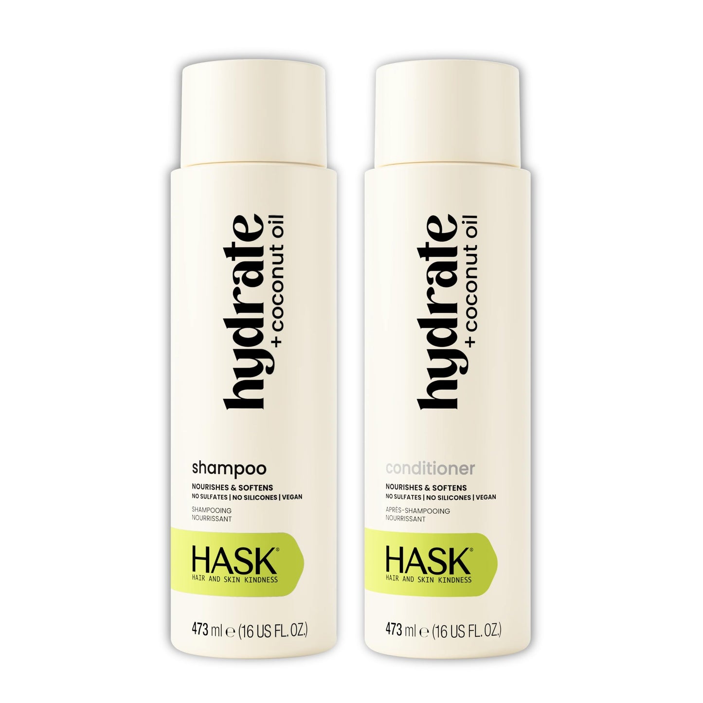 HASK Coconut Nourishing Shampoo & Conditioner Set | Moisture for Dry, Dull Hair, Smooths Frizz, Adds Shine | Sulfate Free, Silicone Free, Cruelty Beauty & Personal Care HASK
